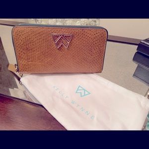 Kelly Wynn’s Winner’s Full Zip Wallet, tan snake